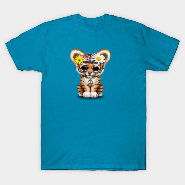 Cute Hippie Tiger Cub T-Shirt by jeffbartels